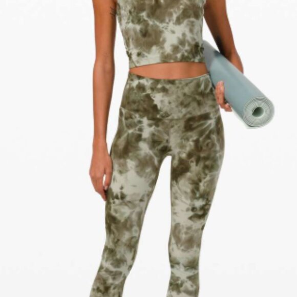 lululemon 31" Align Diamond Dye Green Sage Leggings Full Length with Pockets - Picture 4 of 6